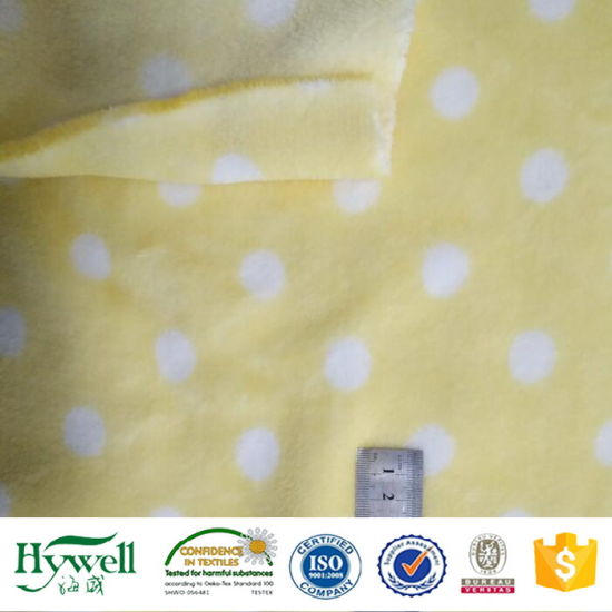 Tissu 100% polaire de corail d'impression de polyester pour le pyjama de peignoir de jet de couverture