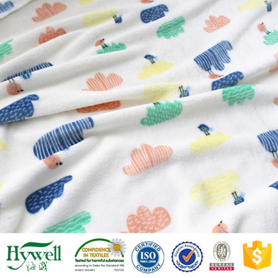 Tissu de couverture 100% polyester Print Feule corail