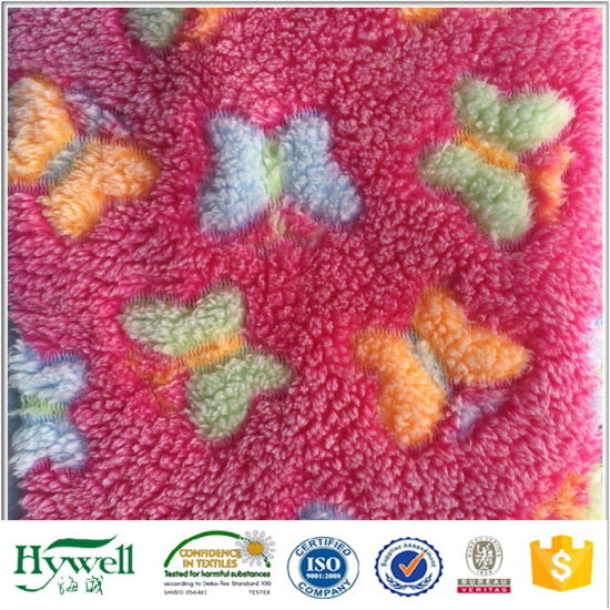 Tissu polaire tricoté corail avec motif imprimé