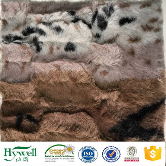 La couverture imprimée par impression confortable joue la fourrure animale de peaux d'animaux de tissu de peluche de PV